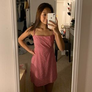Brandy Melville pink plaid dress